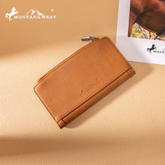 MWL-4204  Montana West Genuine Leather Tooled  Bi-Fold Wallet