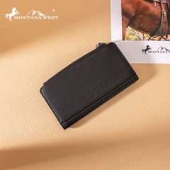 MWL-4204  Montana West Genuine Leather Tooled  Bi-Fold Wallet