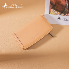 MWL-4204  Montana West Genuine Leather Tooled  Bi-Fold Wallet