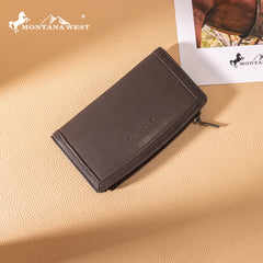 MWL-4204  Montana West Genuine Leather Tooled  Bi-Fold Wallet