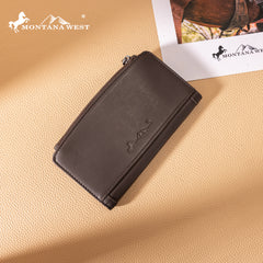 MWL-4204  Montana West Genuine Leather Tooled  Bi-Fold Wallet