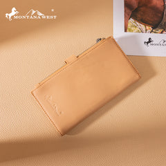 MWL-4209  Montana West Genuine Leather Tooled  Bi-Fold Wallet