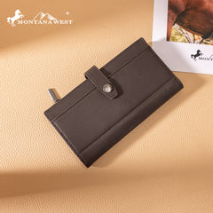 MWL-4209  Montana West Genuine Leather Tooled  Bi-Fold Wallet