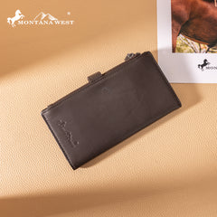 MWL-4209  Montana West Genuine Leather Tooled  Bi-Fold Wallet