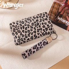 WG366-W006BG  Wrangler Leopard Print Wallet/Wristlet - Beige