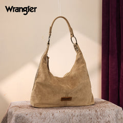 WG276-9182  Wrangler Floral Tooled Hobo Bag with Pouch-Khaki