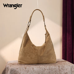 WG276-9182  Wrangler Floral Tooled Hobo Bag with Pouch-Khaki