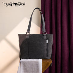 TR196G-8317  Trinity Ranch  Aztec Tooled Fringe Concealed Carry Tote