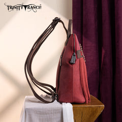 TR196G-9115  Trinity Ranch Aztec Tooled Fringe Concealed Carry Backpack