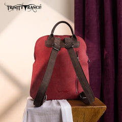 TR196G-9115  Trinity Ranch Aztec Tooled Fringe Concealed Carry Backpack