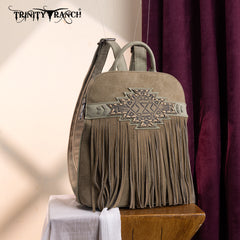 TR196G-9115  Trinity Ranch Aztec Tooled Fringe Concealed Carry Backpack