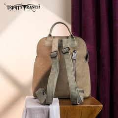 TR196G-9115  Trinity Ranch Aztec Tooled Fringe Concealed Carry Backpack