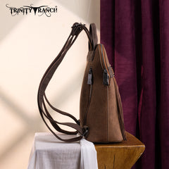 TR196G-9115  Trinity Ranch Aztec Tooled Fringe Concealed Carry Backpack