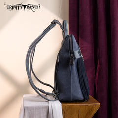TR196G-9115  Trinity Ranch Aztec Tooled Fringe Concealed Carry Backpack