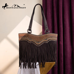 MW1340G-8317 Montana West Fringe Collection Concealed Carry Tote