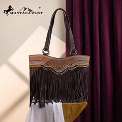 MW1340G-8317 Montana West Fringe Collection Concealed Carry Tote