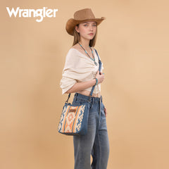 WG275-2003   Wrangler Sherpa Aztec Canvas Crossbody - Jean