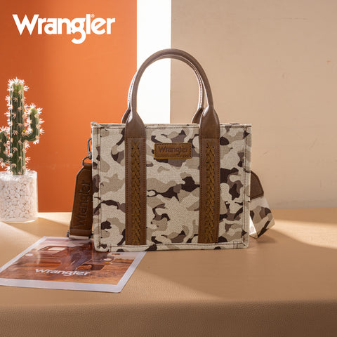 WG286-8120S  Wrangler Camo Print Concealed Carry Tote/Crossbody -Brown