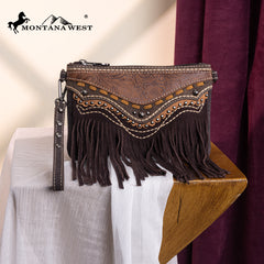 MW1340-181   Montana West Fringe Collection Clutch/Crossbody