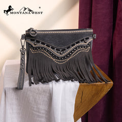 MW1340-181   Montana West Fringe Collection Clutch/Crossbody