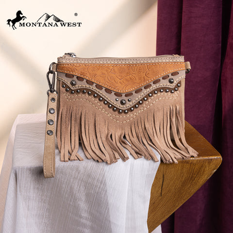 MW1340-181   Montana West Fringe Collection Clutch/Crossbody
