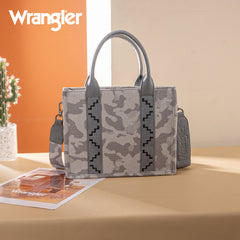 WG286-8120S  Wrangler Camo Print Concealed Carry Tote/Crossbody -Grey