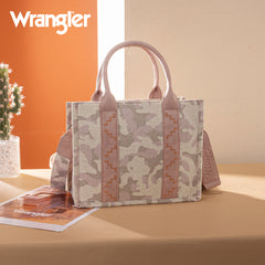 WG286-8120S  Wrangler Camo Print Concealed Carry Tote/Crossbody - Pink