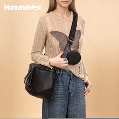 MWC-285 Montana West Spacious Crossbody Bum Bag with Coin Purse - Black