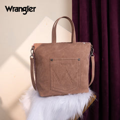 WG263-2002  Wrangler Sherpa Aztec Sherpa Tote/Crossbody - Dark Pink