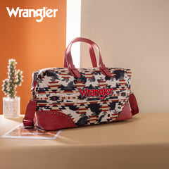 WG302-5110RD   Wrangler Aztec Print Duffle/Crossbody -Red