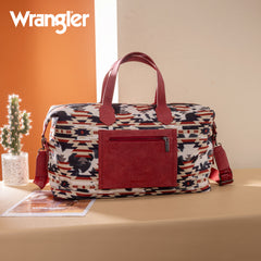 WG302-5110RD   Wrangler Aztec Print Duffle/Crossbody -Red