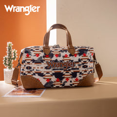 WG302-5110BR   Wrangler Aztec Print Duffle/Crossbody -Brown