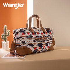 WG302-5110BR   Wrangler Aztec Print Duffle/Crossbody -Brown