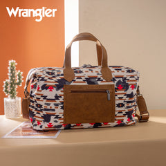 WG302-5110BR   Wrangler Aztec Print Duffle/Crossbody -Brown