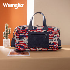 WG302-5110NY   Wrangler Aztec Print Duffle/Crossbody -Navy