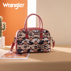 WG302-8132RD  Wrangler Aztec Print Satchel/Crossbody -Red