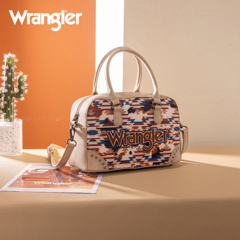 WG302-8132KH   Wrangler Aztec Print Satchel/Crossbody -Khaki