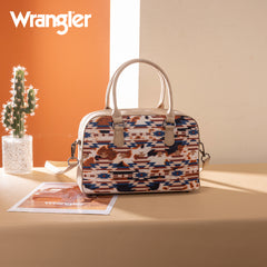 WG302-8132KH   Wrangler Aztec Print Satchel/Crossbody -Khaki