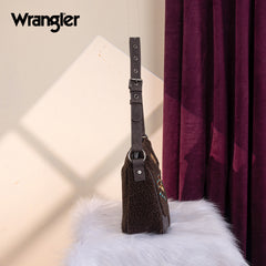 WG263-2022  Wrangler Sherpa Aztec Sherpa Hobo/Shoulder Bag - Coffee