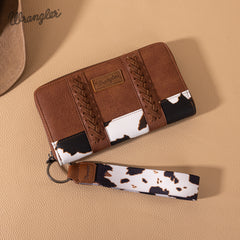 WG102-W006  Wrangler Cow Print Wallet  -Brown
