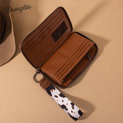 WG102-W006  Wrangler Cow Print Wallet  -Brown