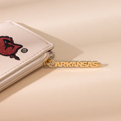 NC-AFU021BG University of Arkansas Razorbacks Zip Card Case-Beige