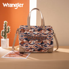 WG302-8130KH   Wrangler Aztec Print Tote/Crossbody -Khaki