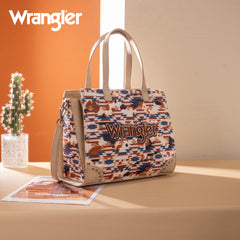 WG302-8130KH   Wrangler Aztec Print Tote/Crossbody -Khaki