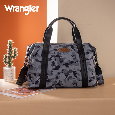 WG286-5110 Wrangler Camo Print Collection Duffle Bag -Black