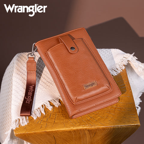 WG158-W065  Wrangler Cellphone Wallet Organizer - Brown