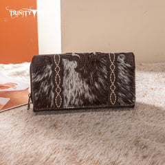 TR198-W010 Trinity Ranch Genuine Hair-On Cowhide RFID Protected Collection Wallet