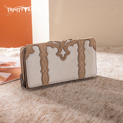 TR198-W010 Trinity Ranch Genuine Hair-On Cowhide RFID Protected Collection Wallet