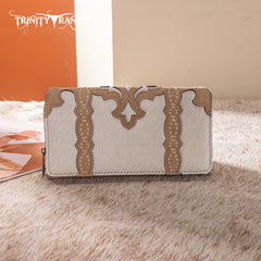 TR198-W010 Trinity Ranch Genuine Hair-On Cowhide RFID Protected Collection Wallet