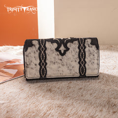 TR198-W010 Trinity Ranch Genuine Hair-On Cowhide RFID Protected Collection Wallet